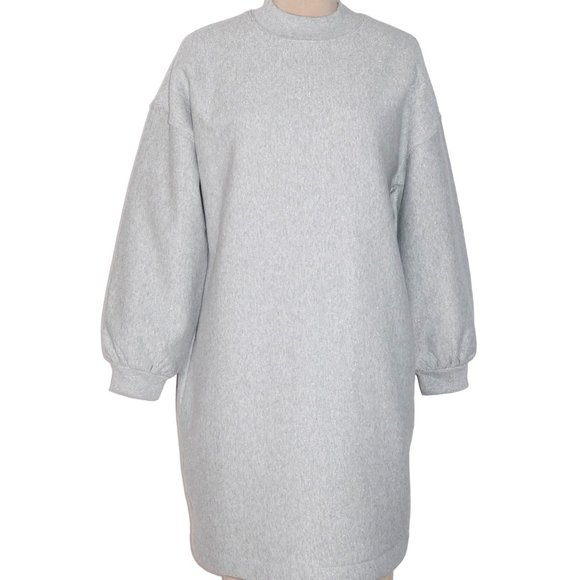 GAP  Grey Fleece Mock neck Long Sleeve  Sweatshirt Dress Size M - Picture 1 of 11